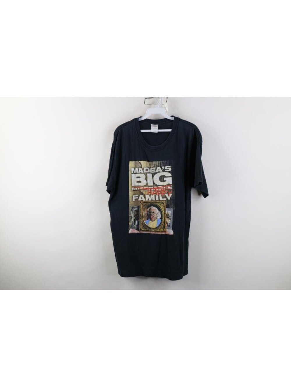 Vintage Mens Large Faded Tyler Perrys Madea's Big Happy Family T-Shirt Black